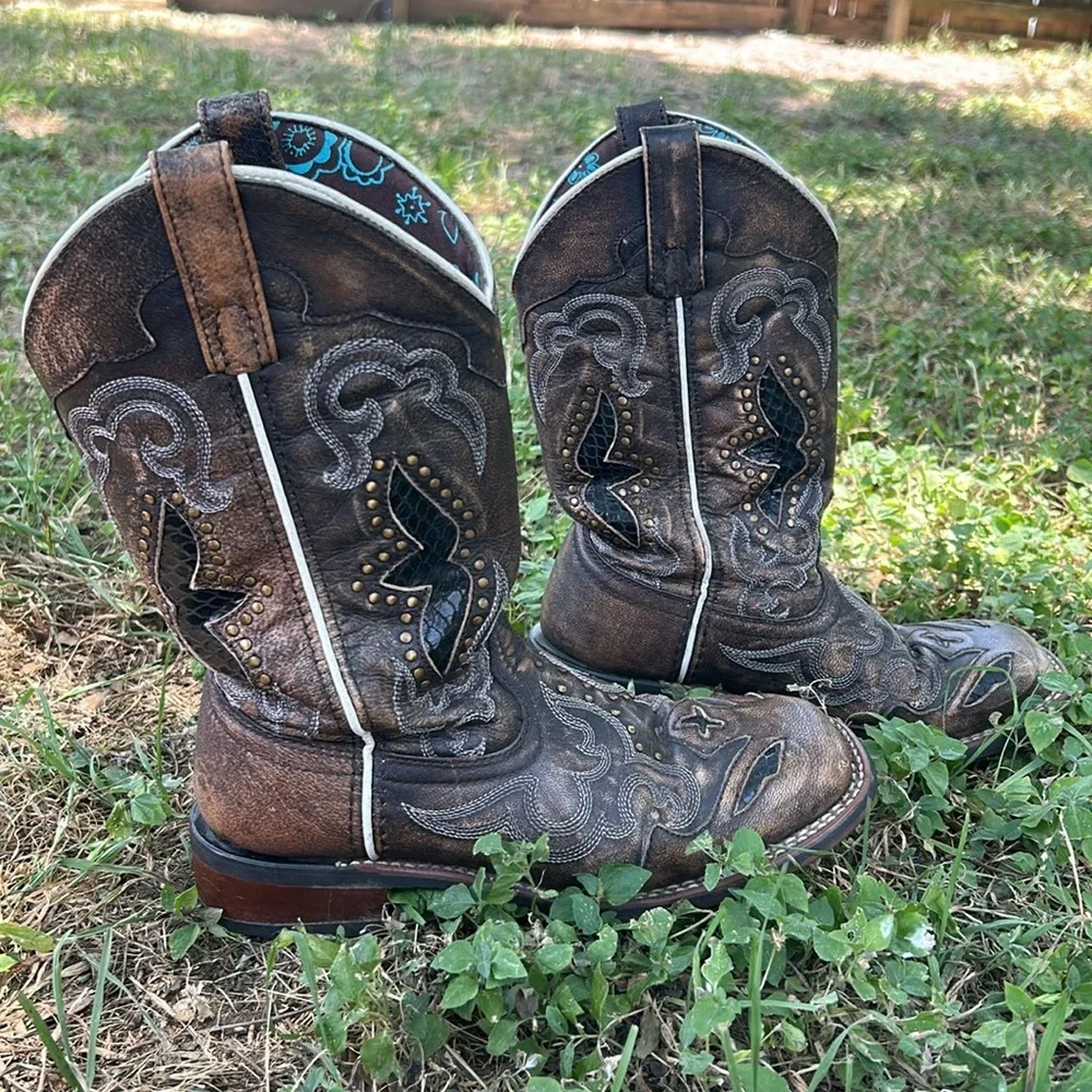 Laredo Western Boots Spellbound Sanded Goat Brown size 7 - Picture 3 of 7